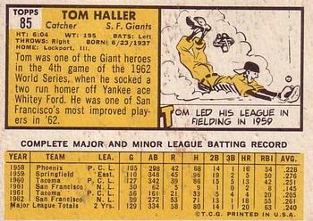 Tom Haller  baseball card collectible - Main Image 2