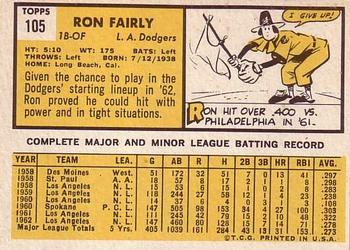 Ron Fairly  baseball card collectible - Main Image 2