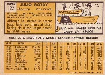 Julio Gotay  baseball card collectible - Main Image 2