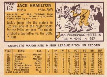 Jack Hamilton  baseball card collectible - Main Image 2