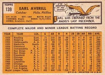Earl Averill  baseball card collectible - Main Image 2