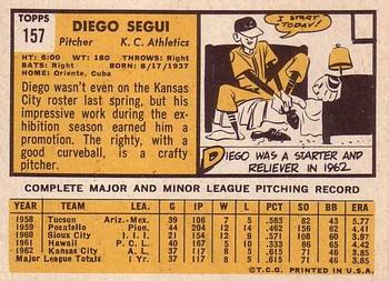 Diego Segui  baseball card collectible - Main Image 2