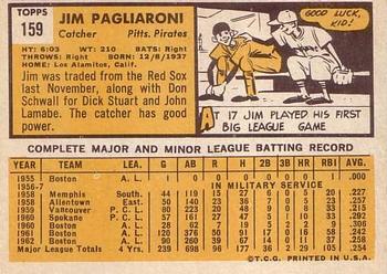 Jim Pagliaroni  baseball card collectible - Main Image 2