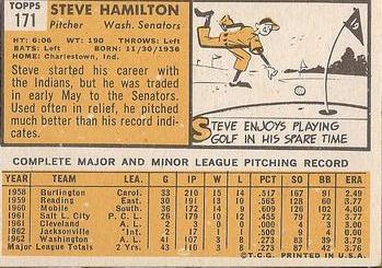 Steve Hamilton  baseball card collectible - Main Image 2
