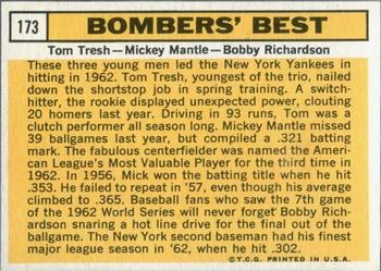 Bomber’s Best (Mickey Mantle / Bobby Richardson / Tom Tresh)  baseball card collectible - Main Image 2