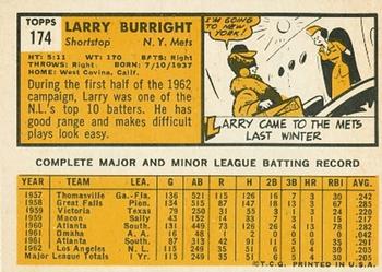 Larry Burright  baseball card collectible - Main Image 2