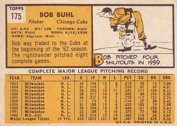 Bob Buhl  baseball card collectible - Main Image 2