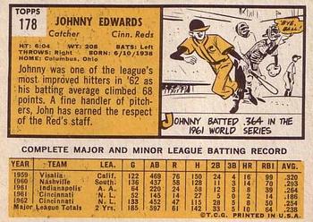 Johnny Edwards  baseball card collectible - Main Image 2