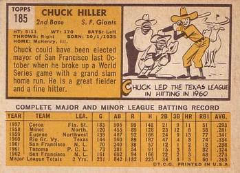 Chuck Hiller  baseball card collectible - Main Image 2