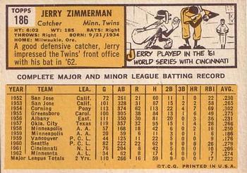 Jerry Zimmerman  baseball card collectible - Main Image 2