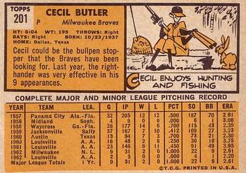 Cecil Butler  baseball card collectible - Main Image 2