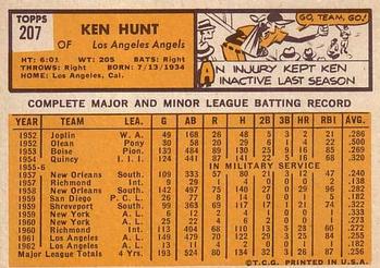 Ken Hunt  baseball card collectible - Main Image 2