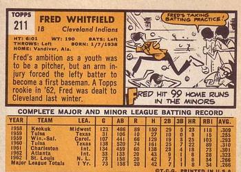 Fred Whitfield  baseball card collectible - Main Image 2