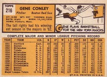 Gene Conley  baseball card collectible - Main Image 2