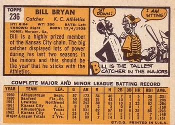 Bill Bryan  baseball card collectible - Main Image 2