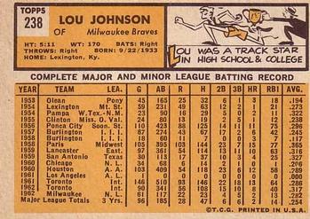 Lou Johnson  baseball card collectible - Main Image 2