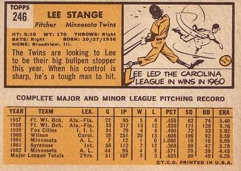 Lee Stange  baseball card collectible - Main Image 2