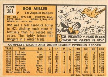 Bob Miller  baseball card collectible - Main Image 2