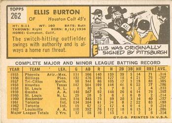 Ellis Burton  baseball card collectible - Main Image 2