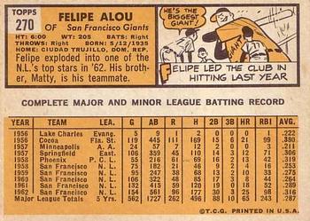 Felipe Alou  baseball card collectible - Main Image 2
