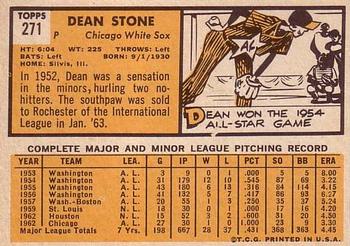 Dean Stone  baseball card collectible - Main Image 2