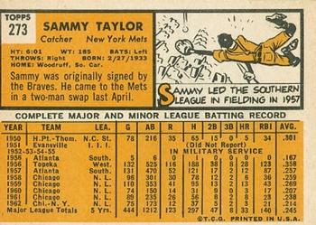 Sammy Taylor  baseball card collectible - Main Image 2