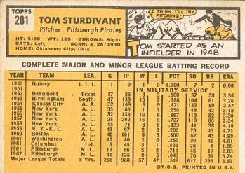 Tom Sturdivant  baseball card collectible - Main Image 2