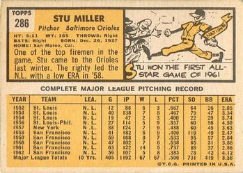 Stu Miller  baseball card collectible - Main Image 2