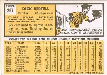 Dick Bertell  baseball card collectible - Main Image 2