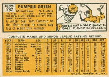 Pumpsie Green  baseball card collectible - Main Image 2