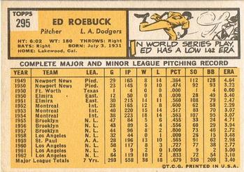 Ed Roebuck  baseball card collectible - Main Image 2