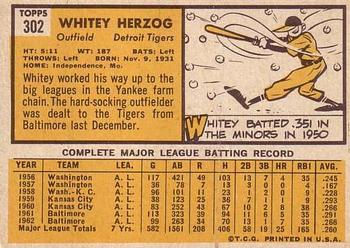 Whitey Herzog  baseball card collectible - Main Image 2
