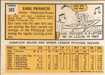 Earl Francis  baseball card collectible - Main Image 2