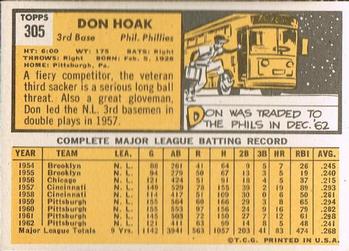 Don Hoak  baseball card collectible - Main Image 2