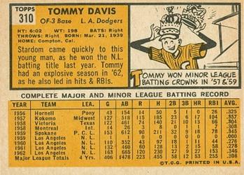 Tommy Davis  baseball card collectible - Main Image 2