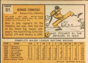 Gino Cimoli  baseball card collectible - Main Image 2