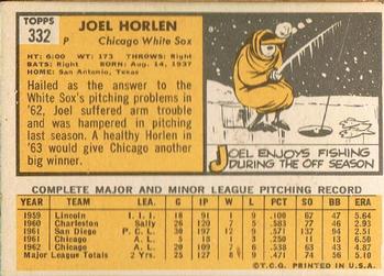 Joel Horlen  baseball card collectible - Main Image 2