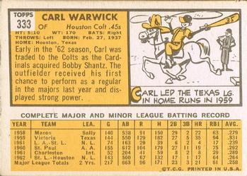 Carl Warwick  baseball card collectible - Main Image 2