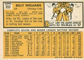 Billy Williams  baseball card collectible - Main Image 2
