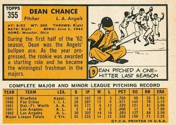 Dean Chance  baseball card collectible - Main Image 2