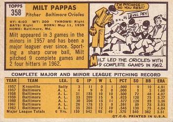 Milt Pappas  baseball card collectible - Main Image 2