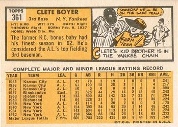 Clete Boyer  baseball card collectible - Main Image 2