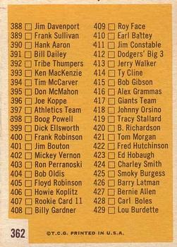 5th Series Checklist: 353-429  baseball card collectible - Main Image 2