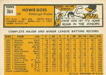 Howie Goss  baseball card collectible - Main Image 2