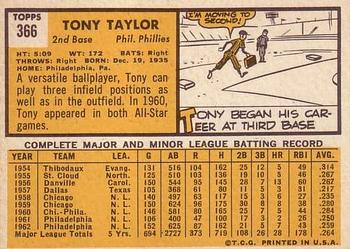 Tony Taylor  baseball card collectible - Main Image 2