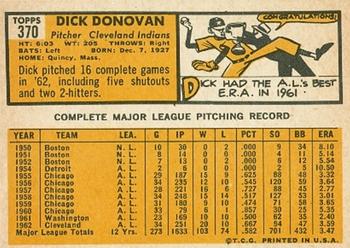 Dick Donovan  baseball card collectible - Main Image 2
