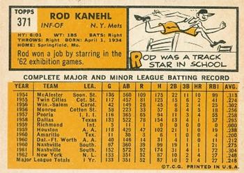 Rod Kanehl  baseball card collectible - Main Image 2