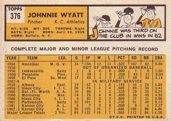 Johnnie Wyatt  baseball card collectible - Main Image 2