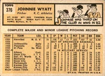 Johnnie Wyatt  baseball card collectible - Main Image 2