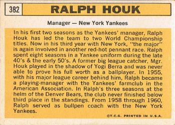 Ralph Houk  baseball card collectible - Main Image 2